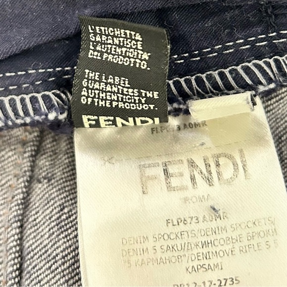 FENDI Dark Wash Pocket Logo Jeans - Picture 16 of 16